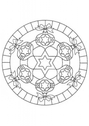 coloriage mandala boule de noel